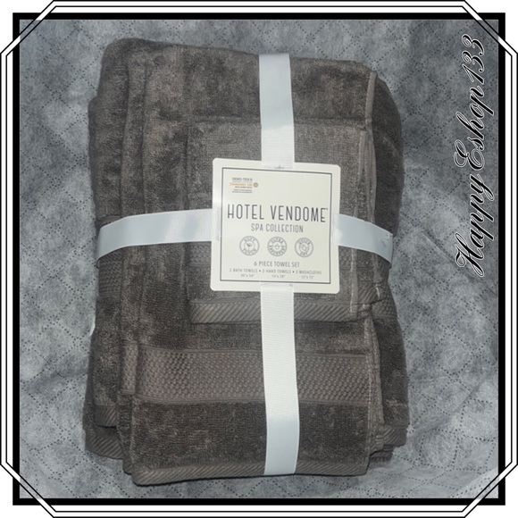 Hotel Vendome Spa Collection 100% Cotton 6-Piece Towel Set Bath Hand Washcloth - Picture 1 of 8